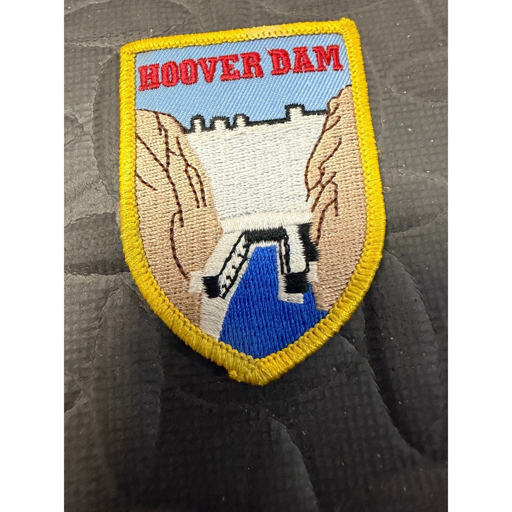 Hoover Dam Souvenir Patch 3" Shield Embroidered Travel Iron On NWOT Collectible